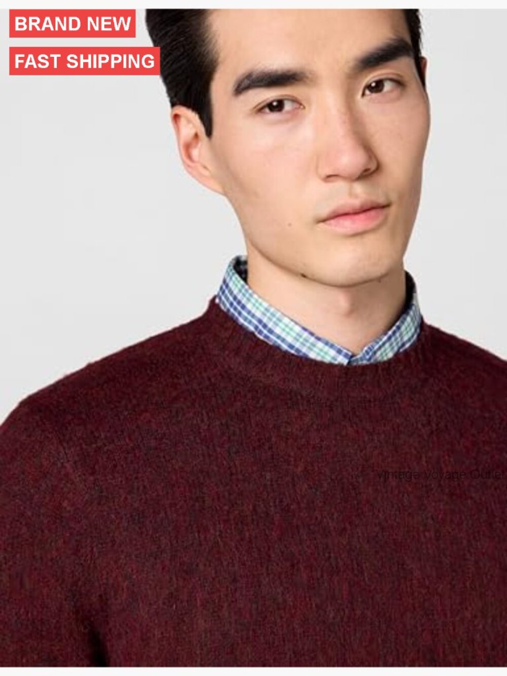Men's Brushed Wool Crewneck Sweater Pullover Fall Winter Layering - Picture 3 of 7